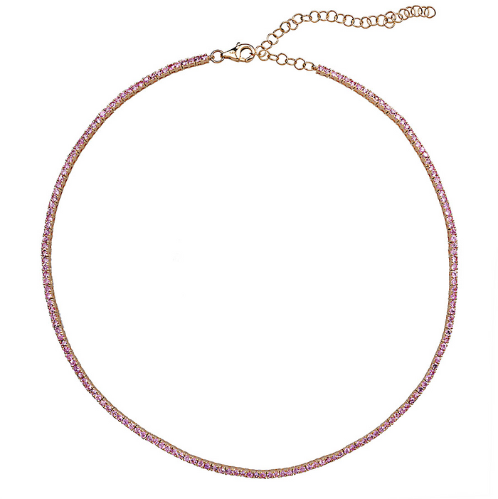 Light Pink Sapphire Small Tennis Necklace