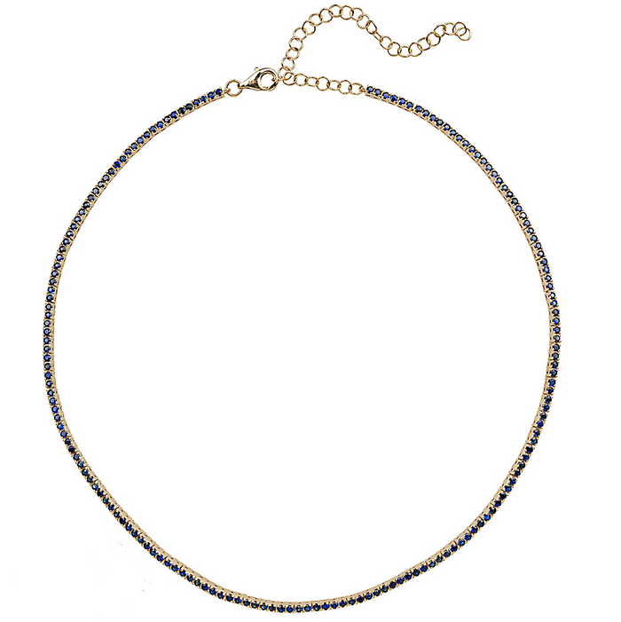 Blue Sapphire Small Tennis Necklace