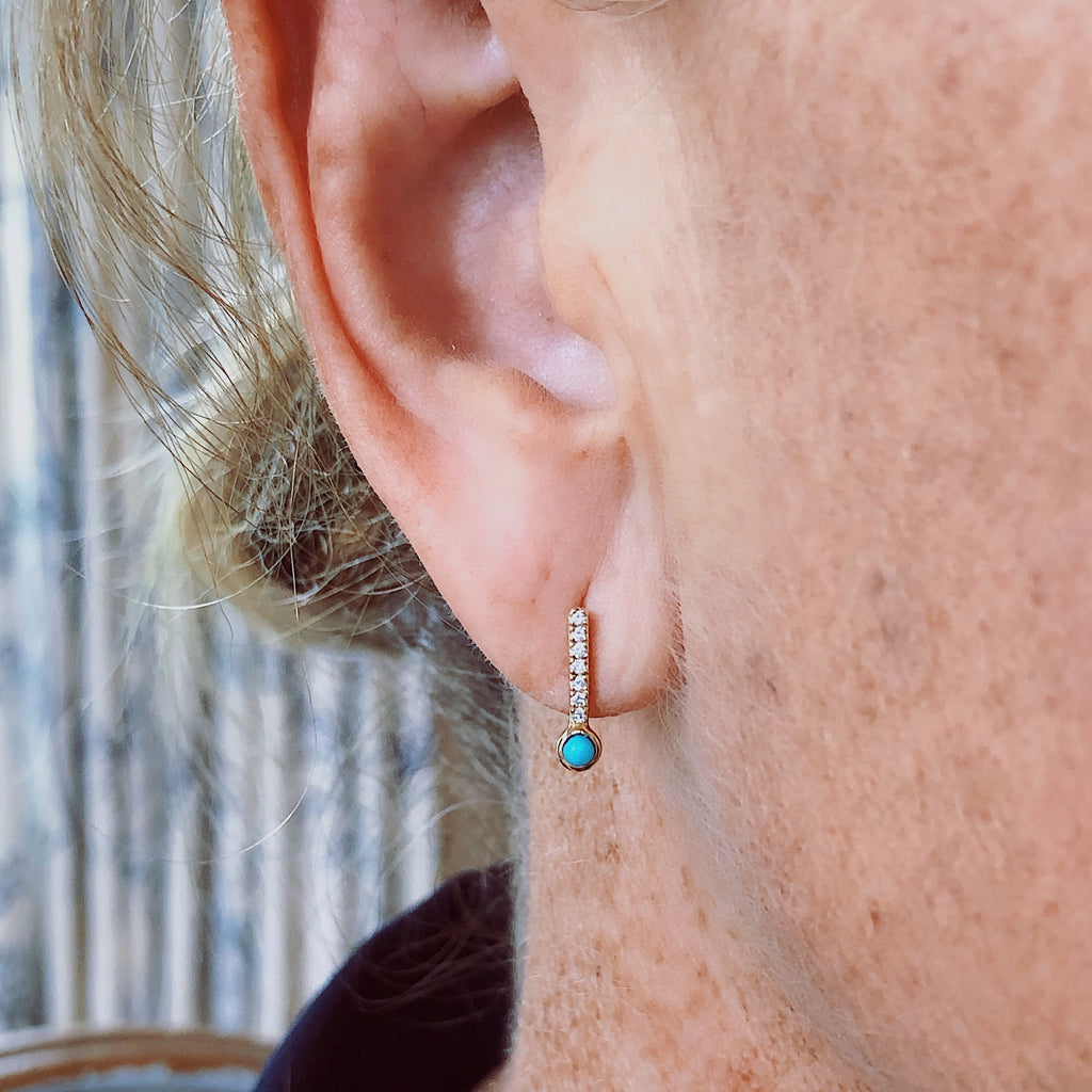 Diamond and Turquoise Sticks & Stones Stud Earring