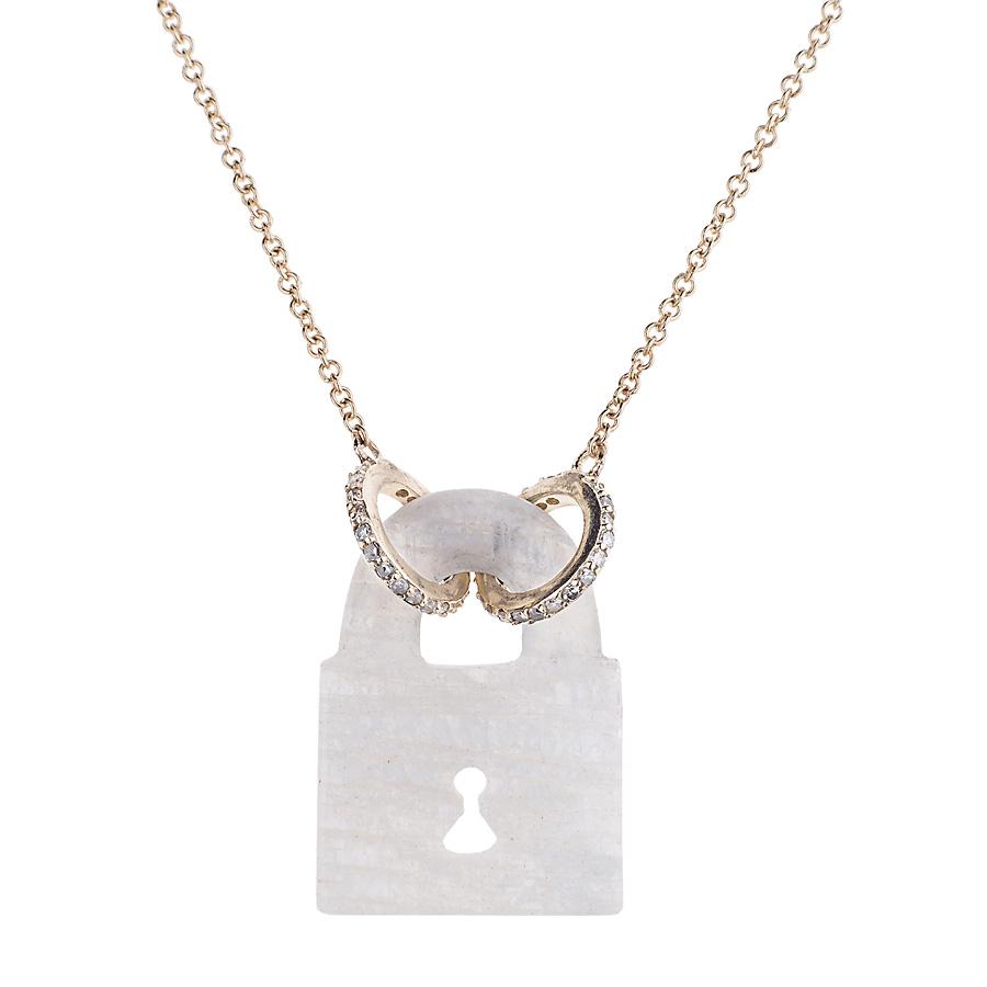 Gemstone Padlock Necklace