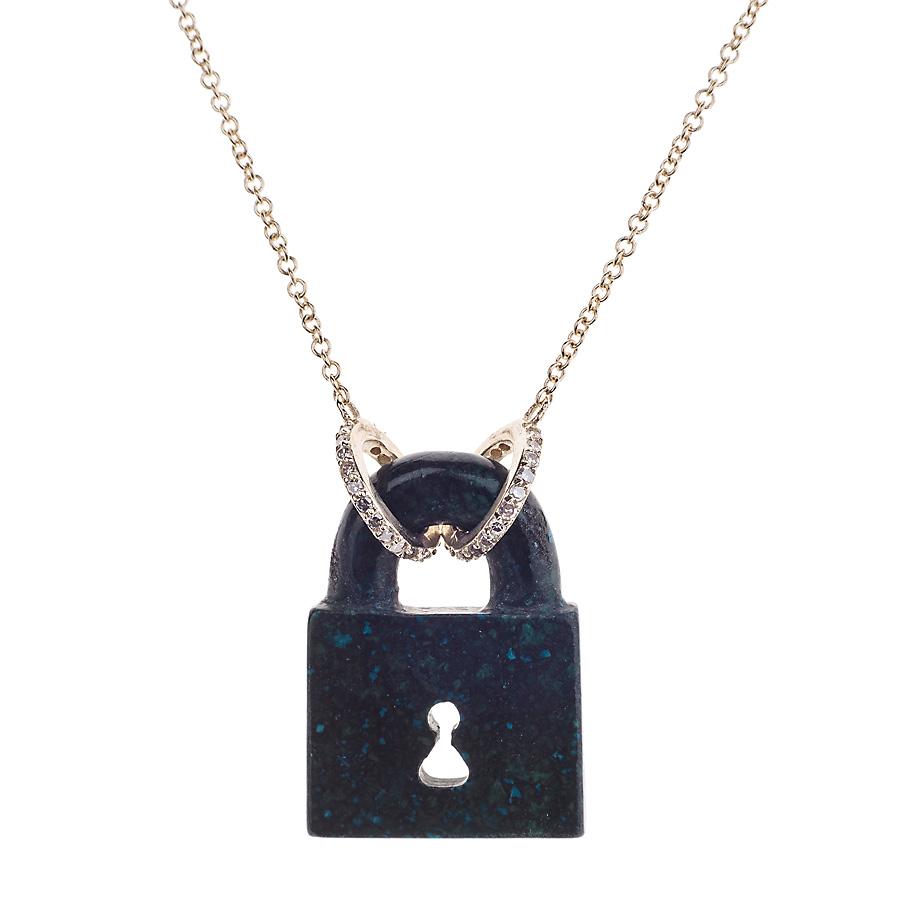 Gemstone Padlock Necklace