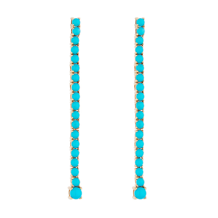 Long Turquoise Tennis Earring