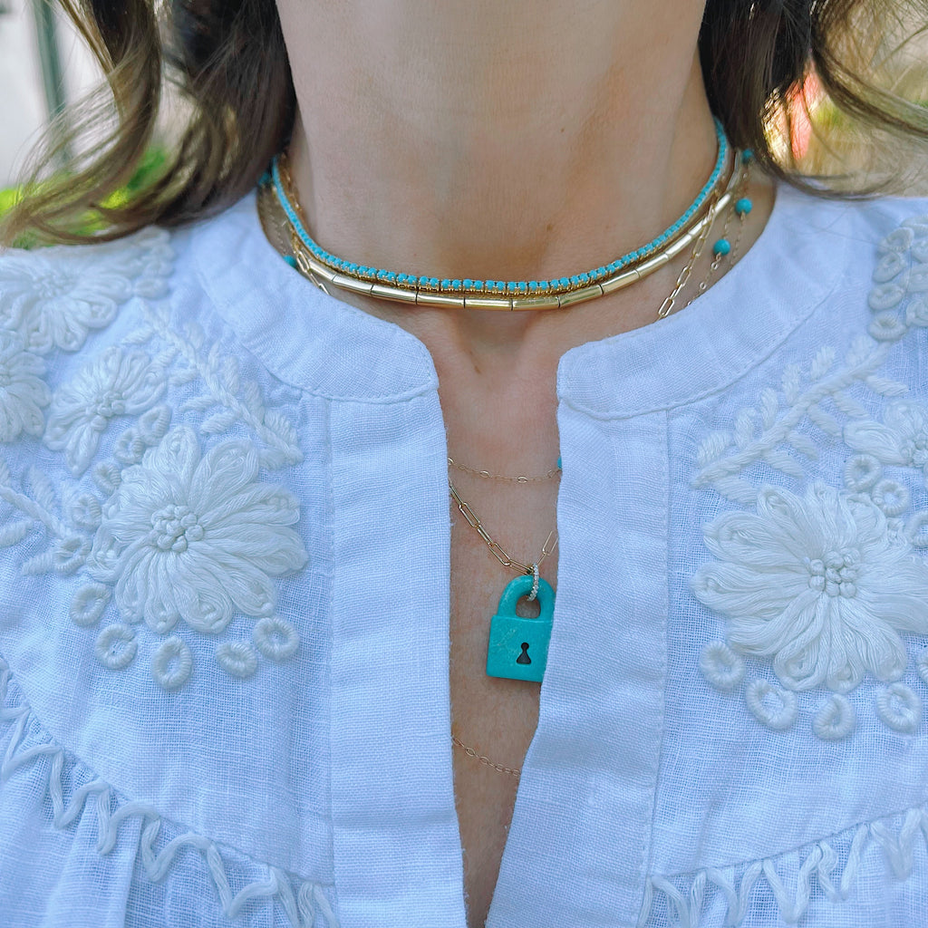 Turquoise Tennis Necklace