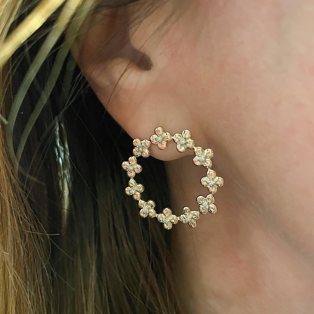 Jeweled Bloom Eternity Stud Earrings