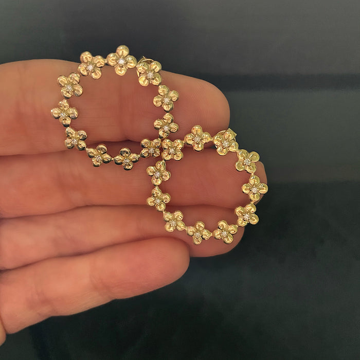 Jeweled Bloom Eternity Stud Earrings