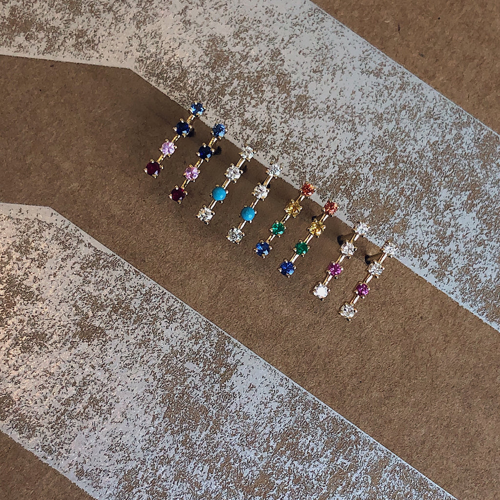 Diamond & Turquoise Sparkling Sugar Stud Earring