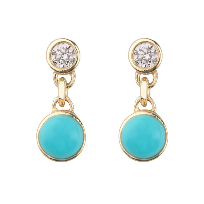 Diamond & Turquoise BonBon Stud Earring