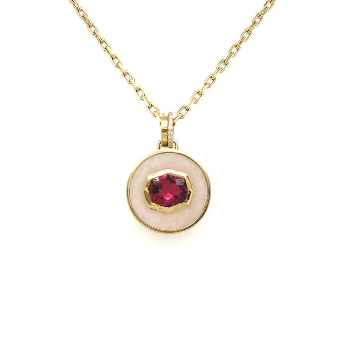 Bejeweled Pink Opal + Pink Tourmaline Necklace