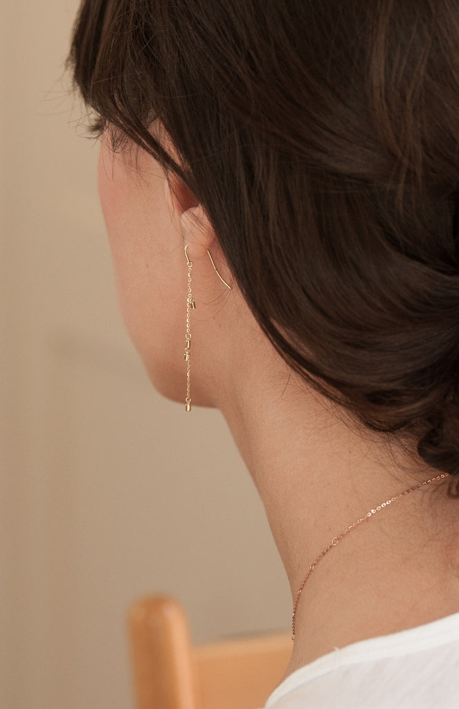 Gold Fairy Dust Dangle Earrings